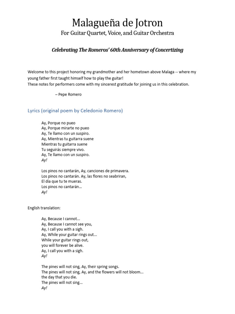 Malaguena Performance Notes | PDF | Double Bass | Musical Techniques