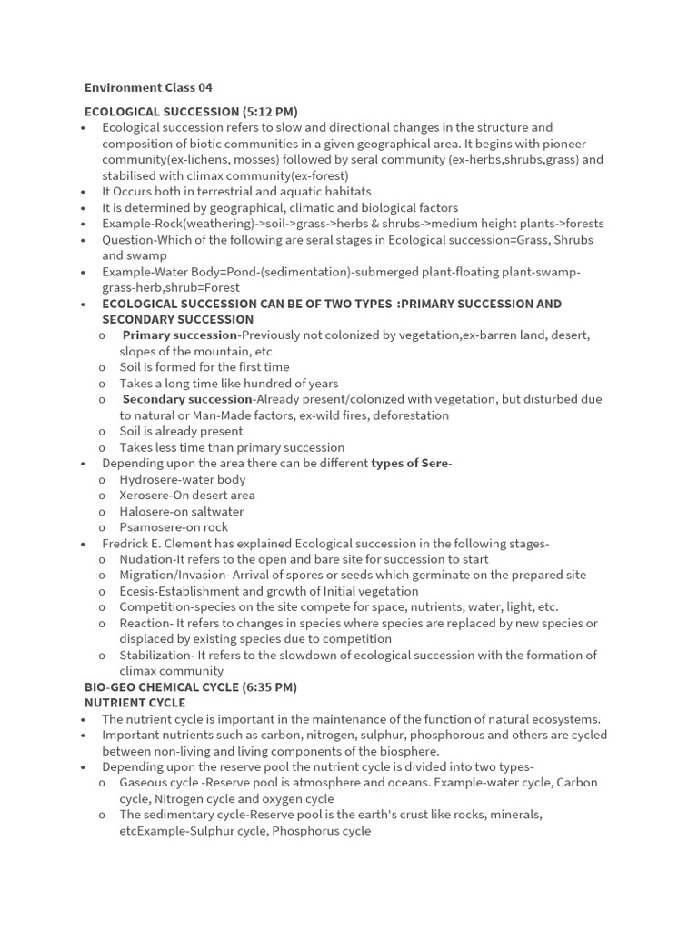 Environment class 04 pdf water carbon dioxide