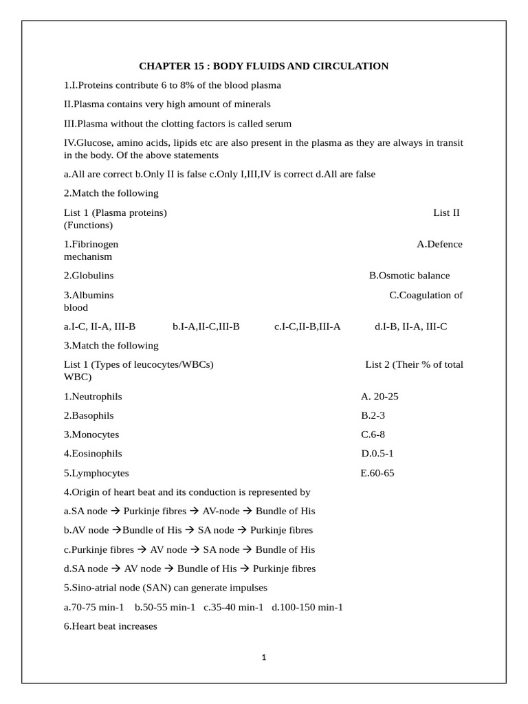 Chapter 15 Worksheet Pdf Heart Blood