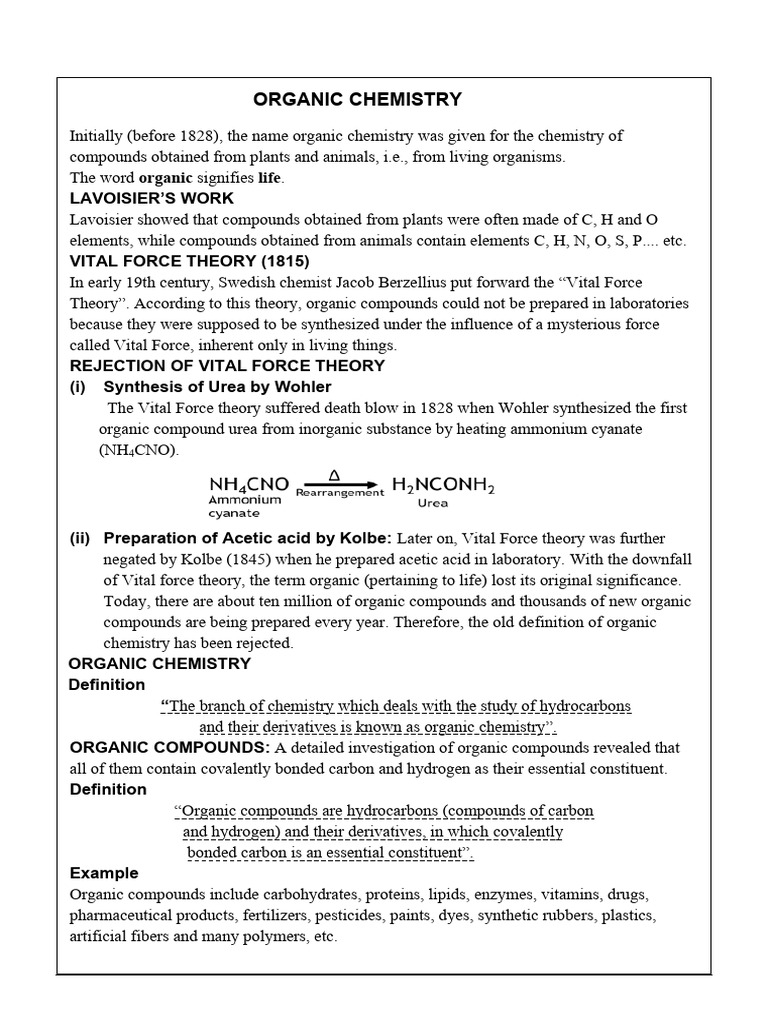 Overview of Organic Chemistry Concepts | PDF | Organic Compounds ...
