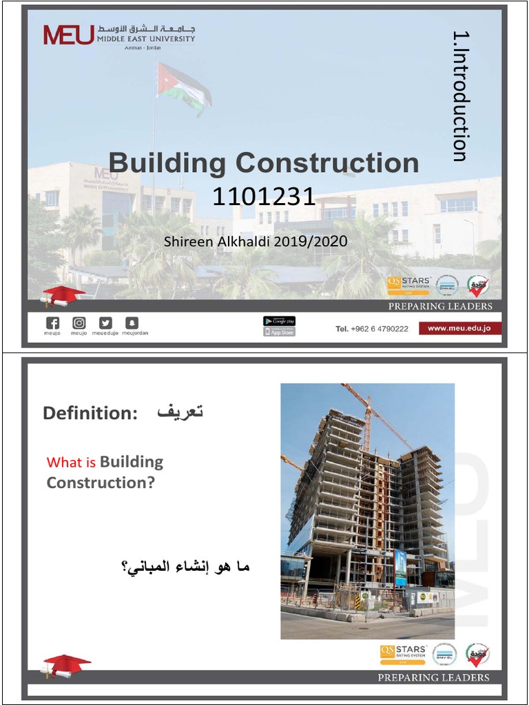 01 - Building Construction Lecture1introduction | PDF | Environment ...