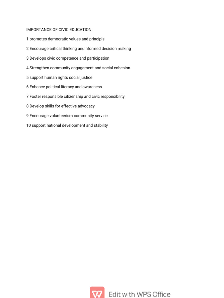 Benefits of Civic Education | PDF