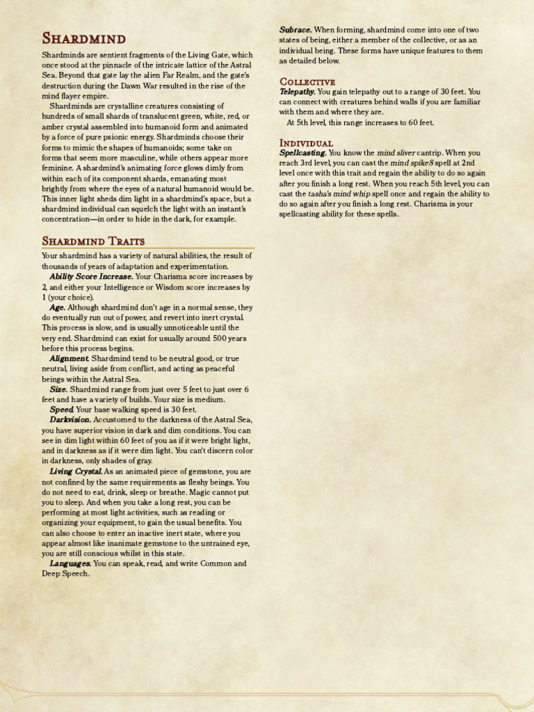 How To Homebrew Races | PDF