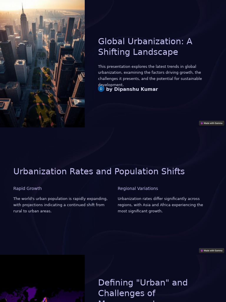 Global Urbanization A Shifting Landscape | PDF | Urbanization ...