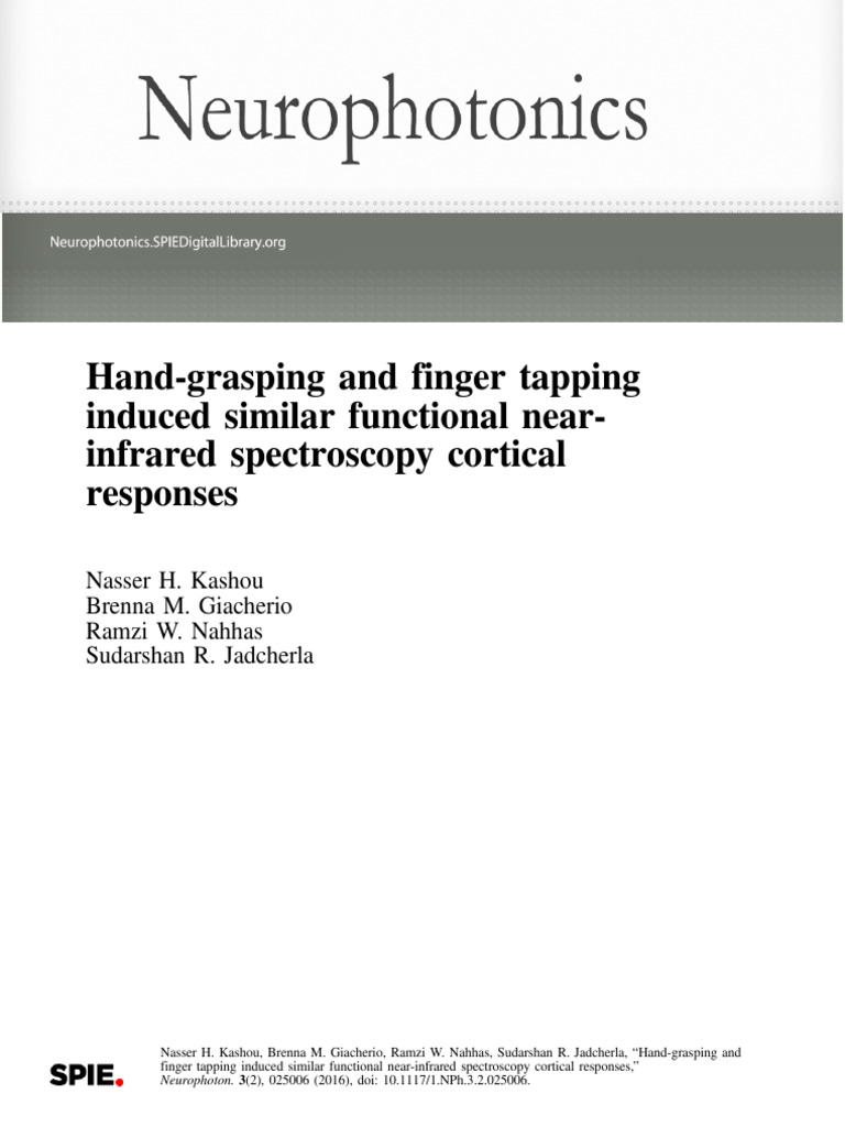 2016 Nasser Kashou - Hand Grasping and Finger Tapping | PDF | Medical ...