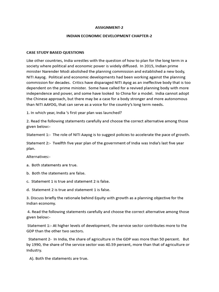 Indian Economic Development Case Study | PDF | Economies