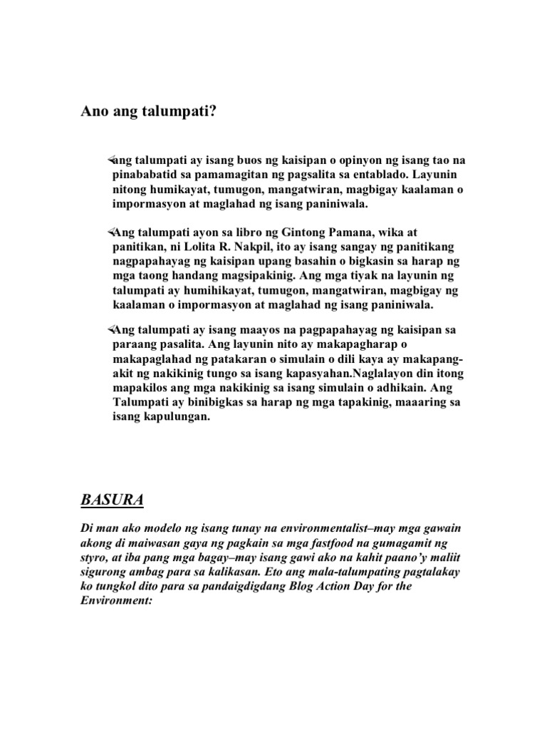 Ano ang talumpati