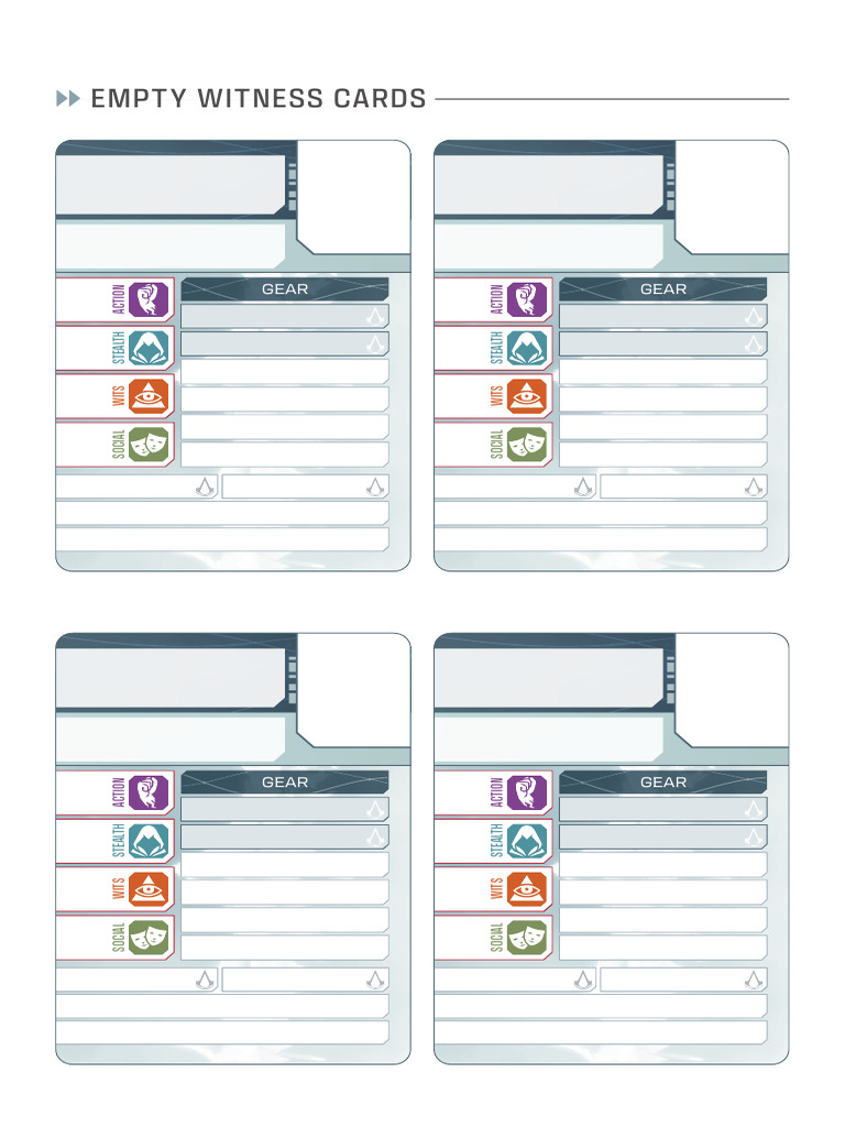 Witness Cards and Gear Overview | PDF