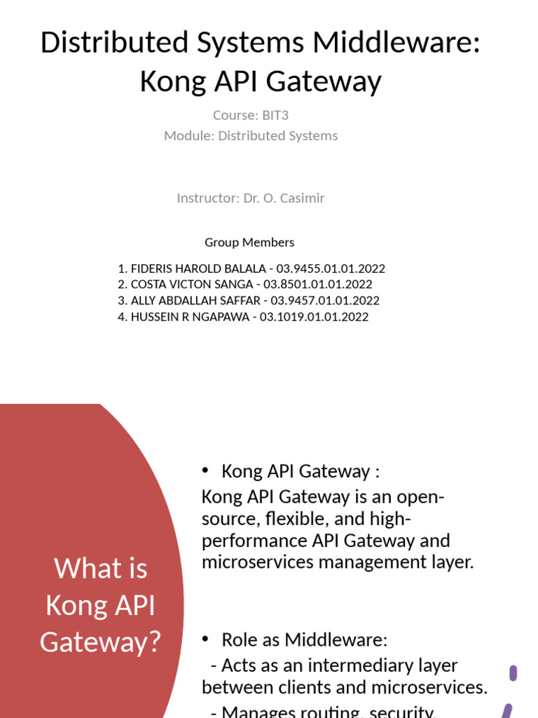Kong Api Gateway Presentation Pdf Software Engineering Computer