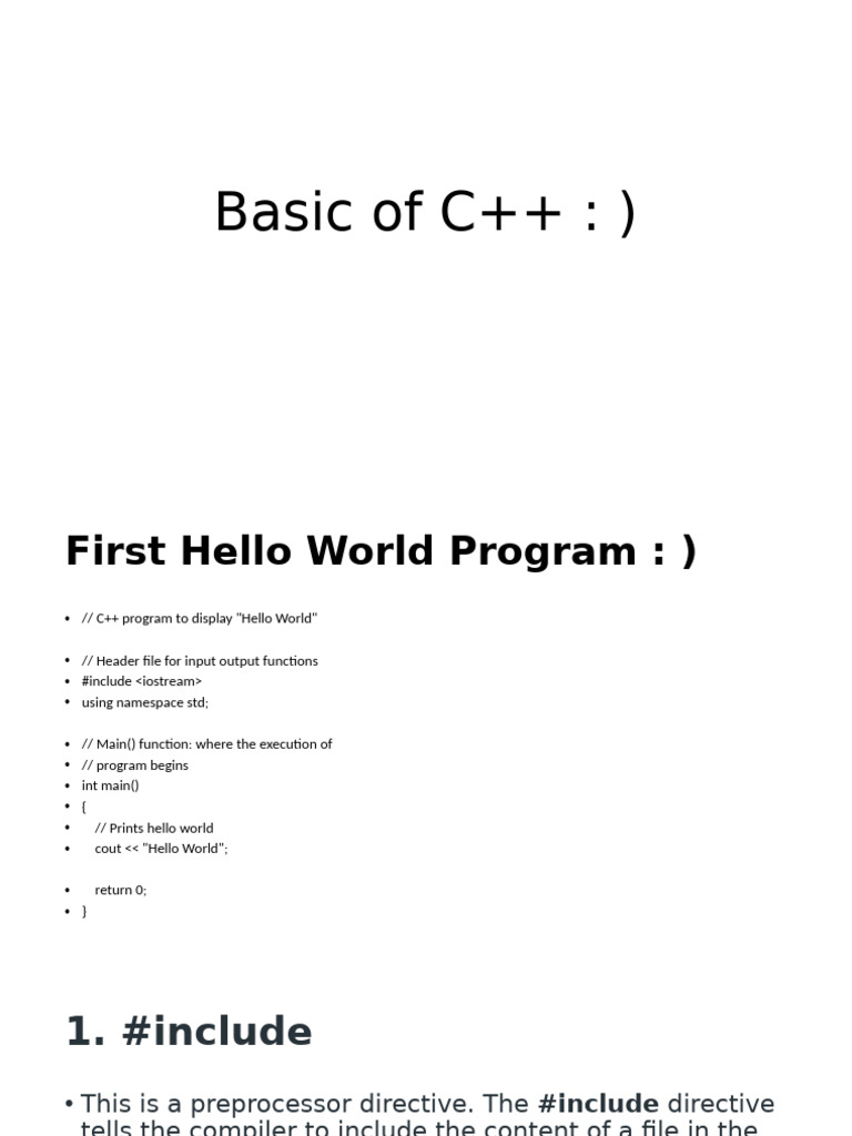 Basic of C++ | PDF