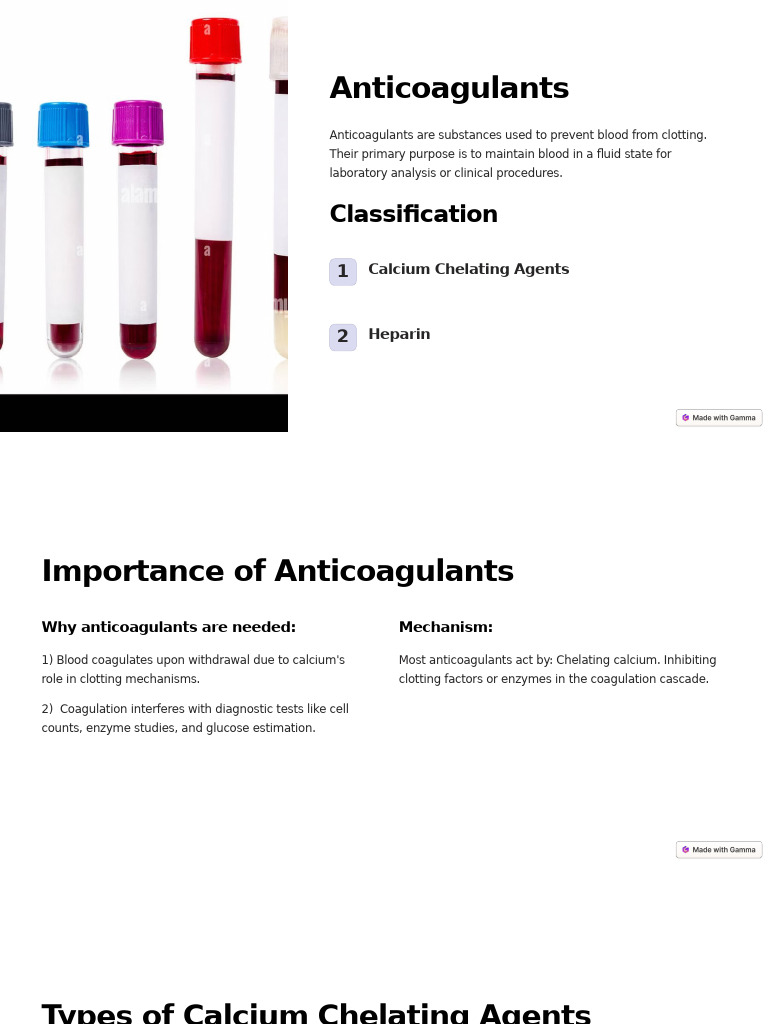 Anticoagulants | PDF | Coagulation | Blood