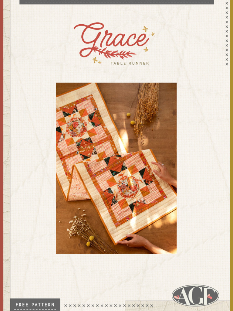 Free Patchwork Table Runner Pattern | PDF | Quilt | Sewing