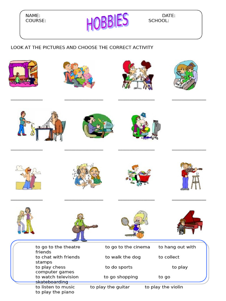 Choose the Correct Activity Game | PDF