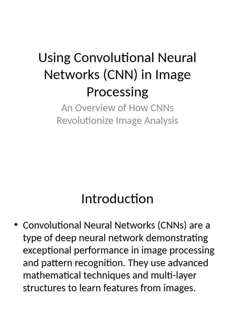 CNN Image Processing Presentation | PDF