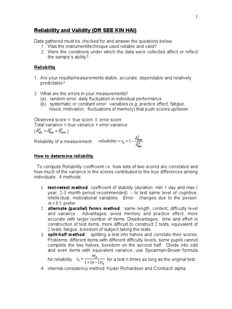 Understanding Reliability and Validity in Research | PDF | Career ...