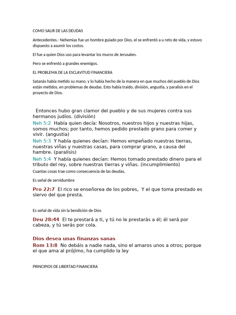 COMO SALIR DE LAS DEUDAS 10 Oct 22 | PDF