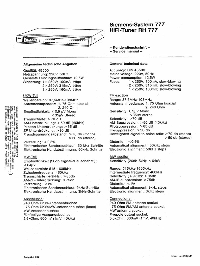 RH777 SM Siemens | PDF