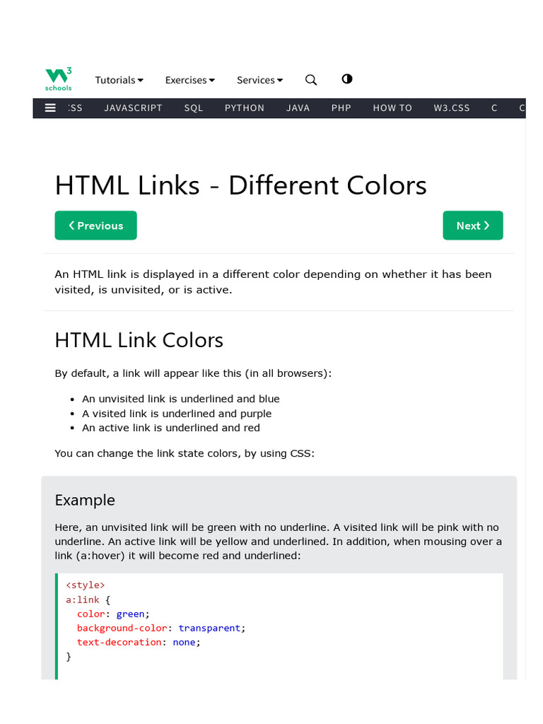Links_colors | PDF | Hyperlink | Html