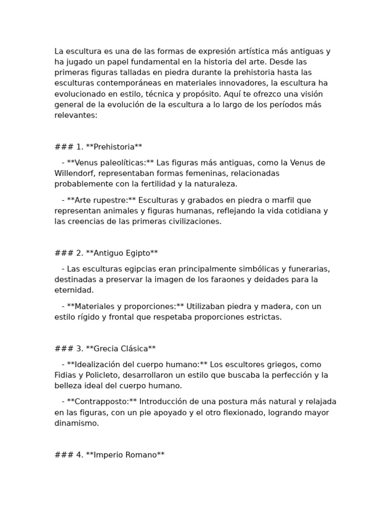La Escultura en La Historia Del Arte | PDF | Escultura | Realismo (Artes)