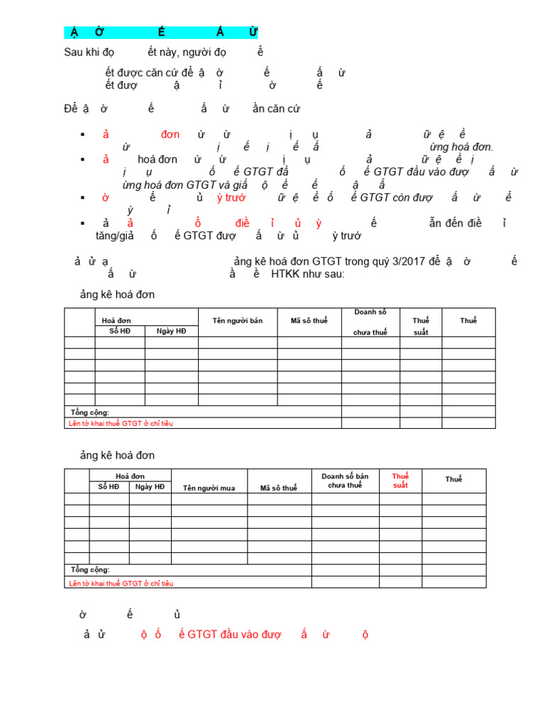 Lập tờ khai thuế GTGT khấu trừ | PDF