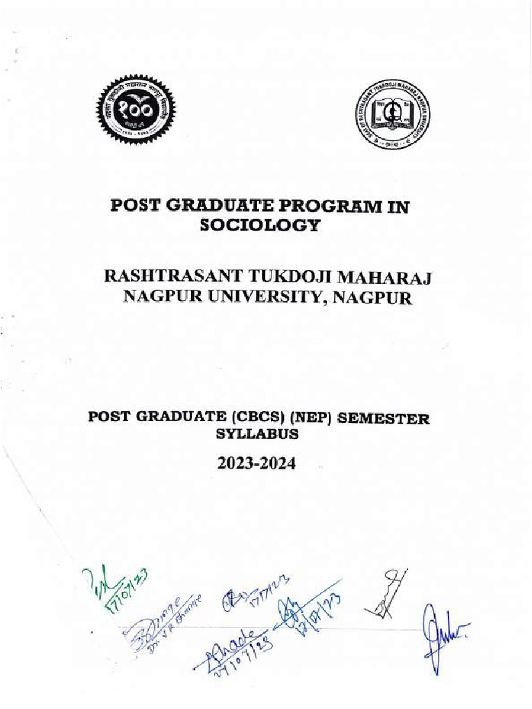 MA in Sociology Syllabus Sem I To IV As Per NEP-2020 - Compressed | PDF