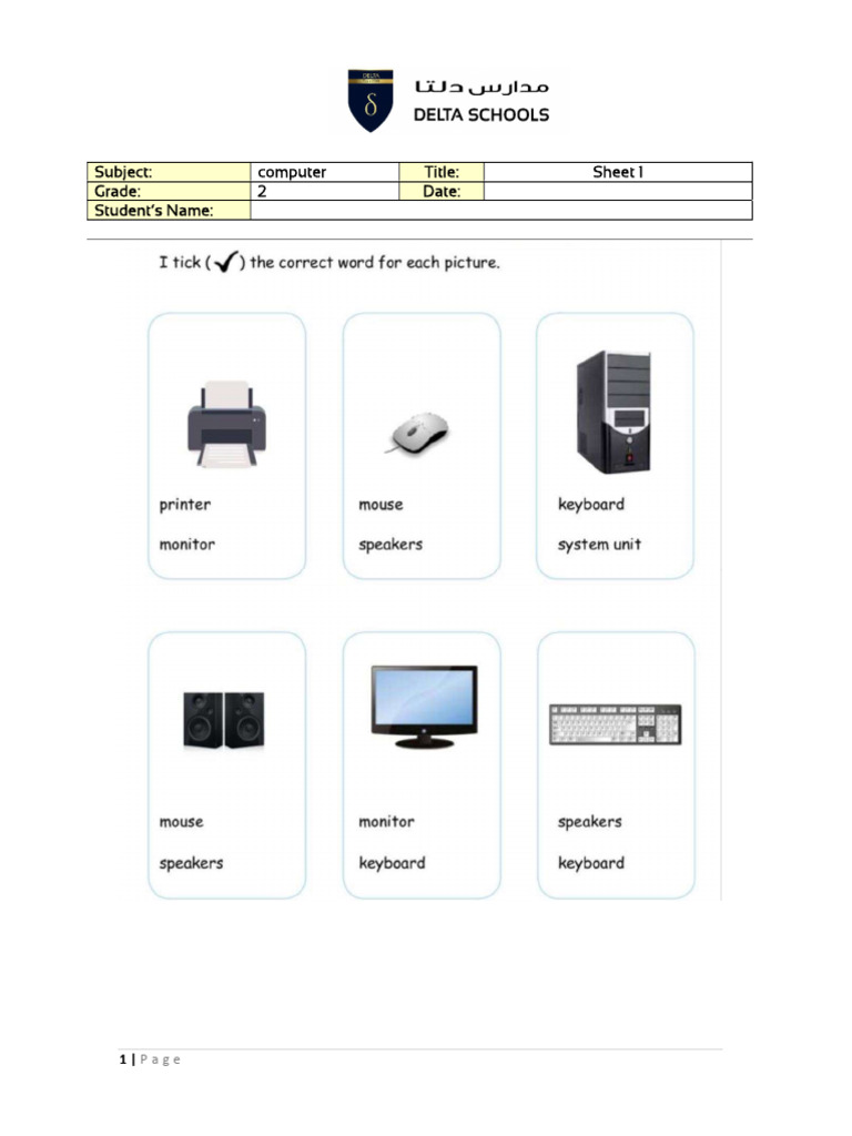 Grade 2 Computer Basics Quiz | PDF