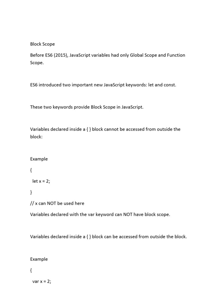 Block Scope | PDF