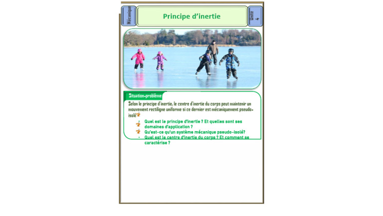 Principe d'inertie et systèmes mécaniques | PDF