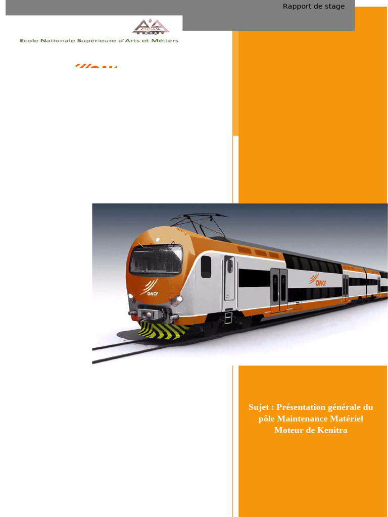 Rapport de stage : Maintenance ONCF Kénitra | PDF | Transport ferroviaire