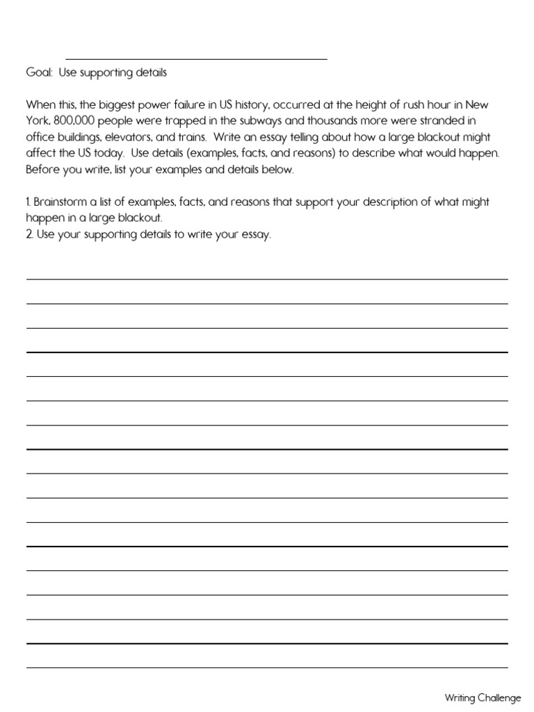 5th Grade Writing Prompts Worksheets | PDF