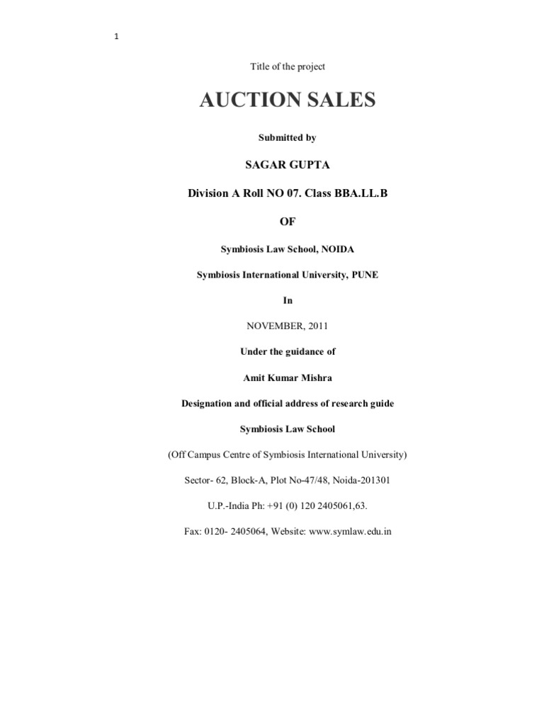 Auction Sales | PDF