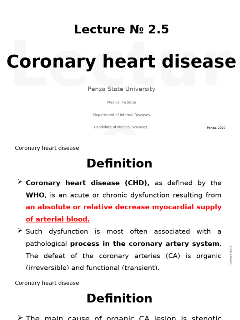 Understanding Coronary Heart Disease | PDF | Coronary Artery Disease ...