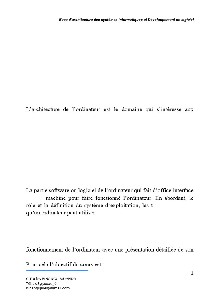 Architecture des Systèmes Informatiques | PDF | Décimal codé binaire ...