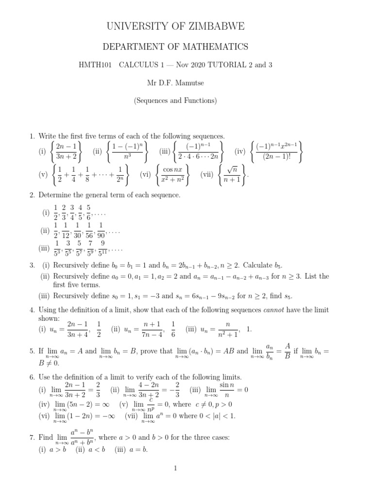 Calculus1(DFM)T2 and T3 | PDF | Theoretical Computer Science | Applied ...
