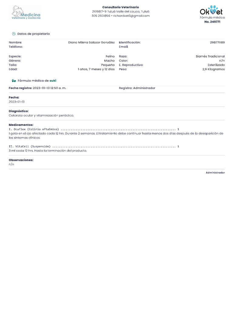 Fómula Médica Suki | PDF
