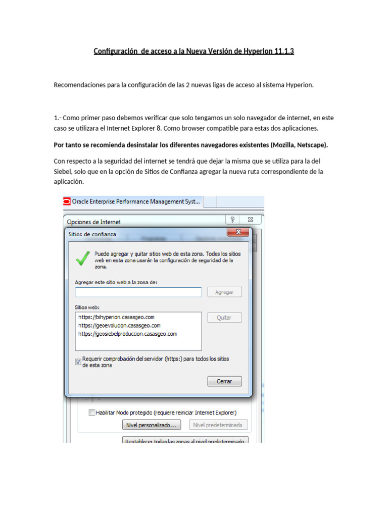 Acceso y Configuración Hyperion 11.1.3 | PDF | Software del sistema ...