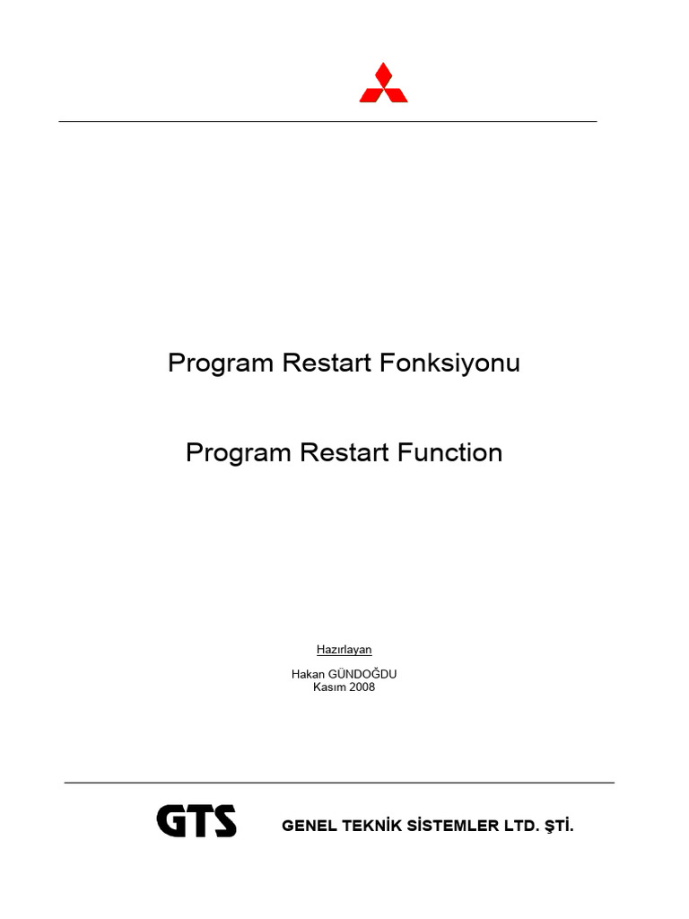 M70 Program Restart | PDF