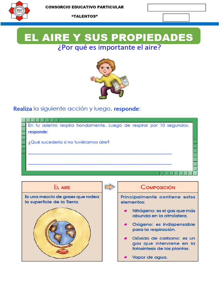 El Aire y Sus Propiedades | PDF | Atmósfera de tierra | Agua