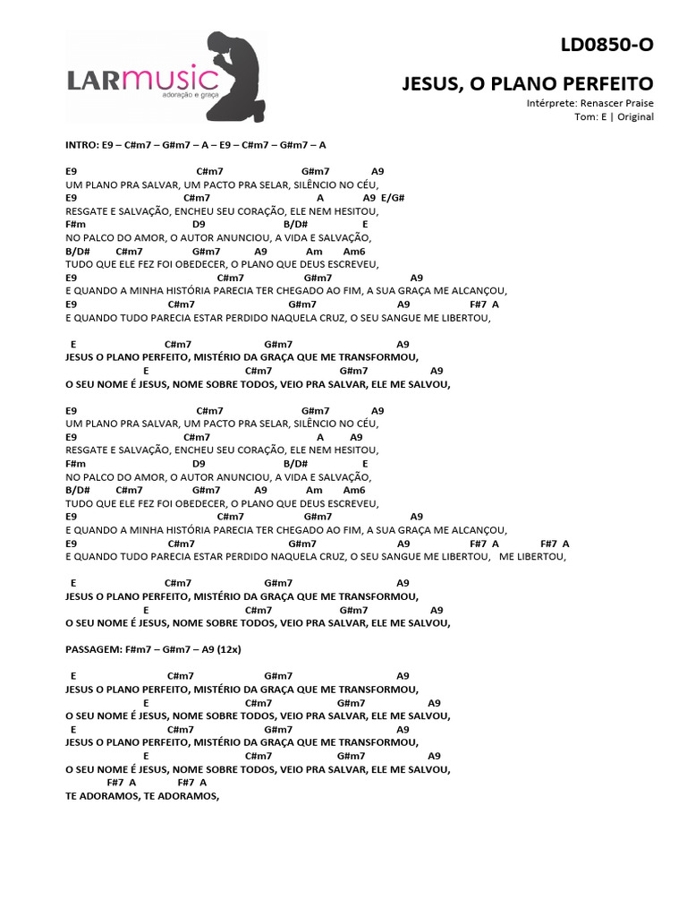 Ld0850-O - Jesus o Plano Perfeito - Renascer Praise | PDF | Salvação ...