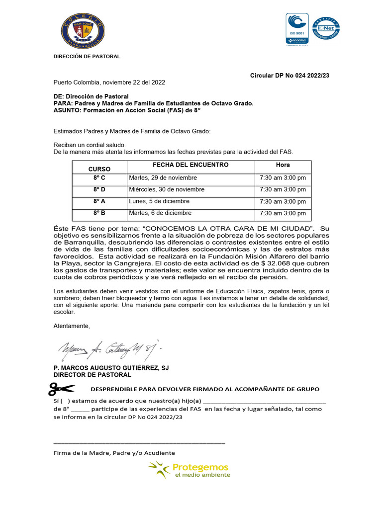 Formación en Acción Social 8° 2022/23 | PDF