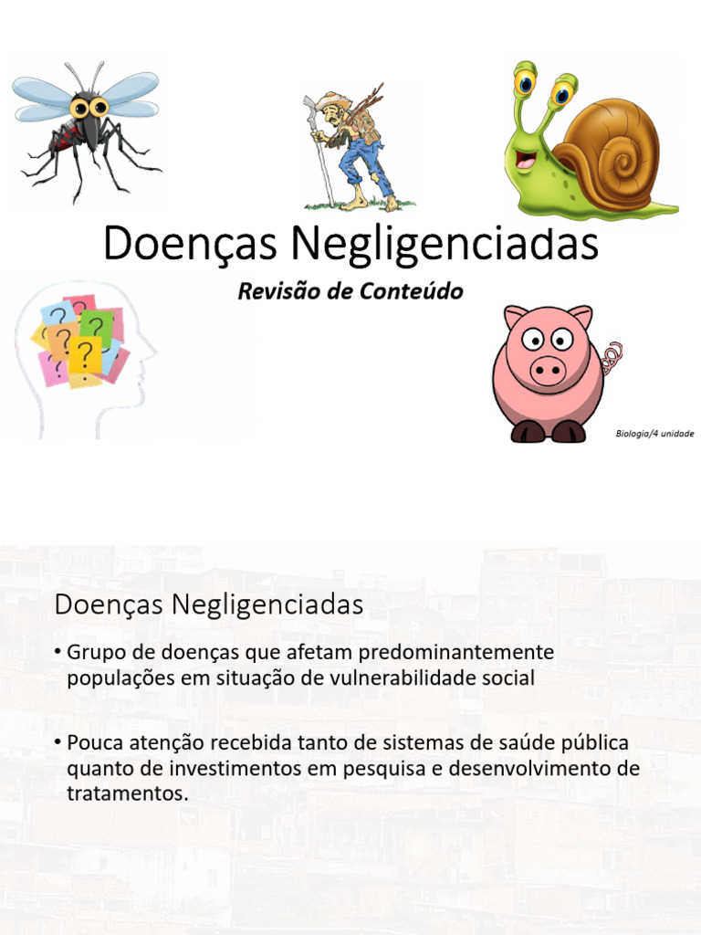 Doenças Negligenciadas e Seus Parasitas | PDF | Causas de morte ...