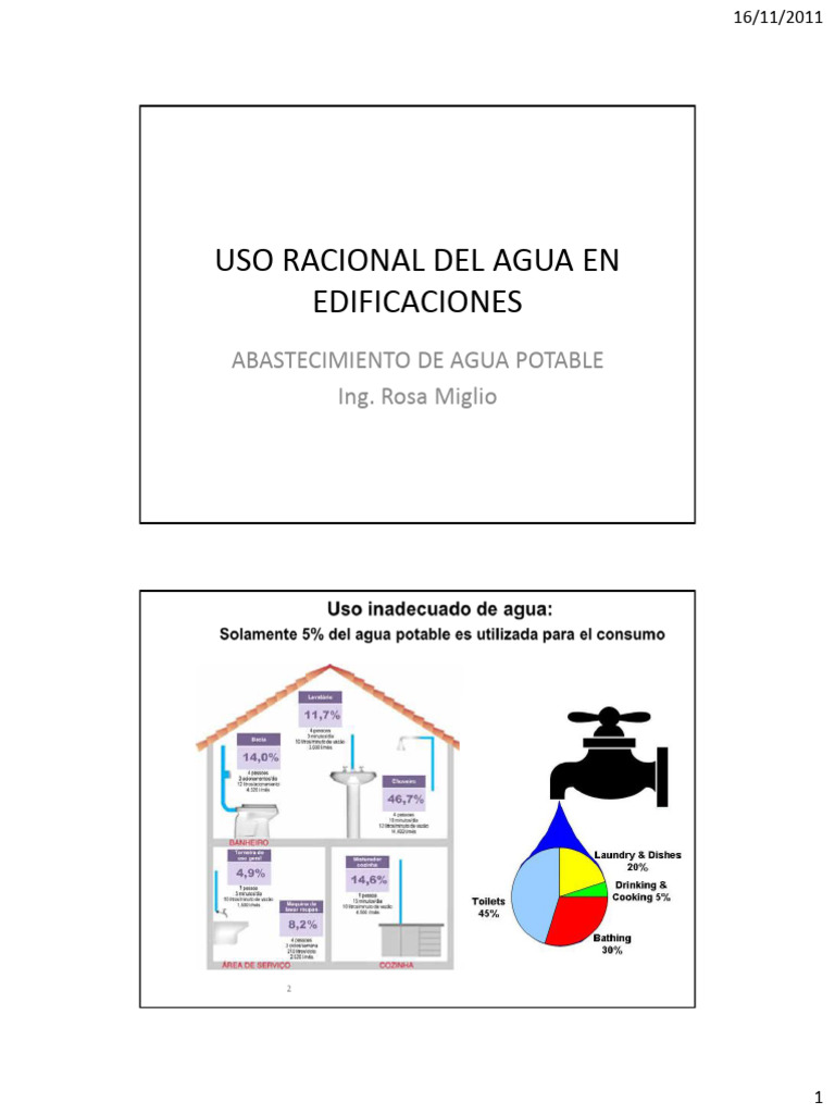 Taller 1 Uso Racional Del Agua En Edificaciones Pdf Agua Baño