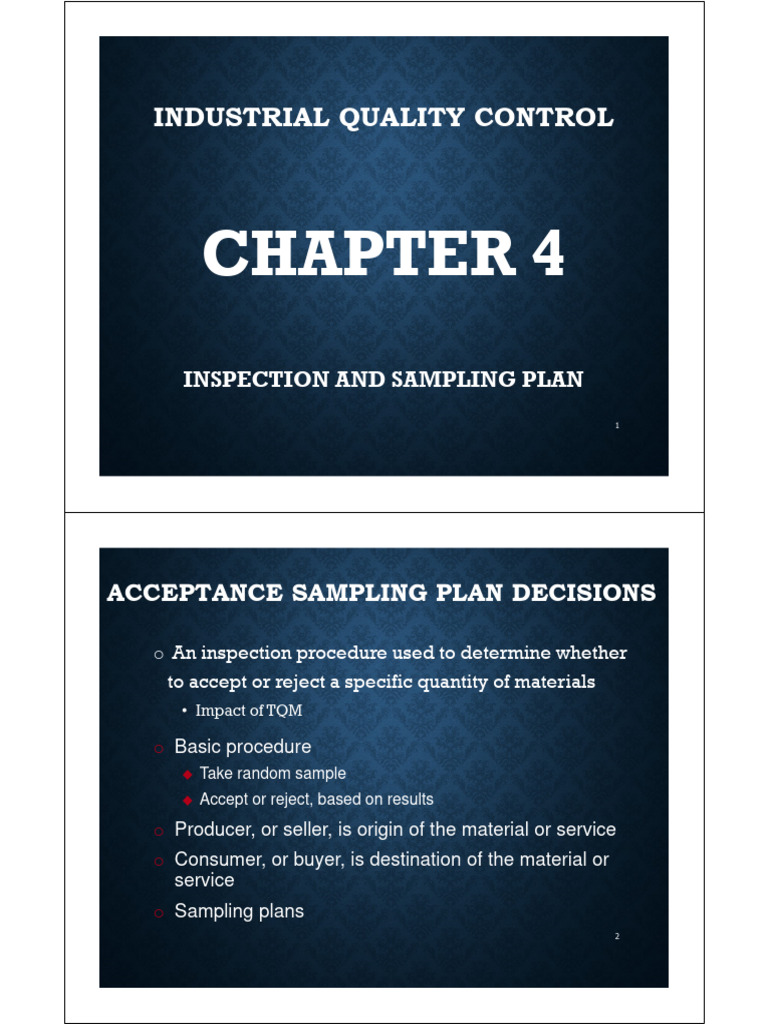 Evaluating Acceptance Sampling Plans | PDF | Sample Size Determination ...