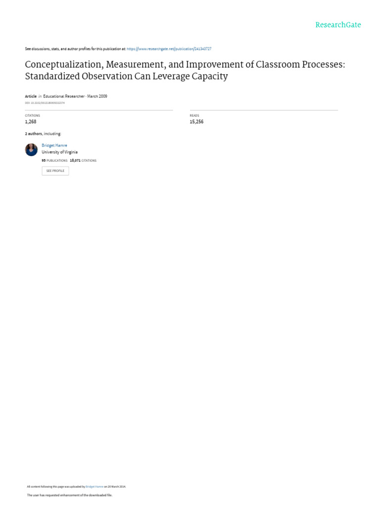 Conceptualization Measurement and Improvement of C | PDF | Teachers ...