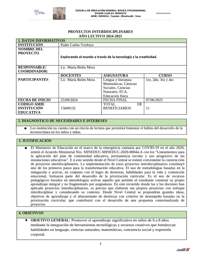 Proyectos Interdisciplinarios en Primaria | PDF | Aprendizaje | Enseñando
