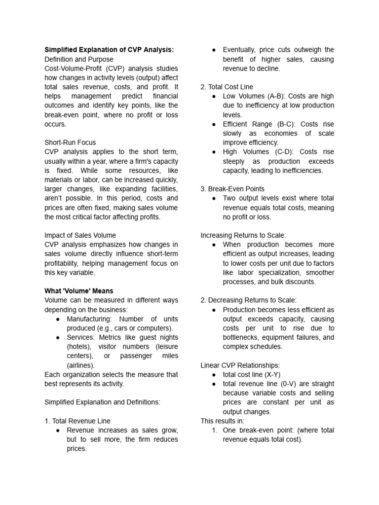 Understanding CVP Analysis in Business | PDF | Profit (Economics ...
