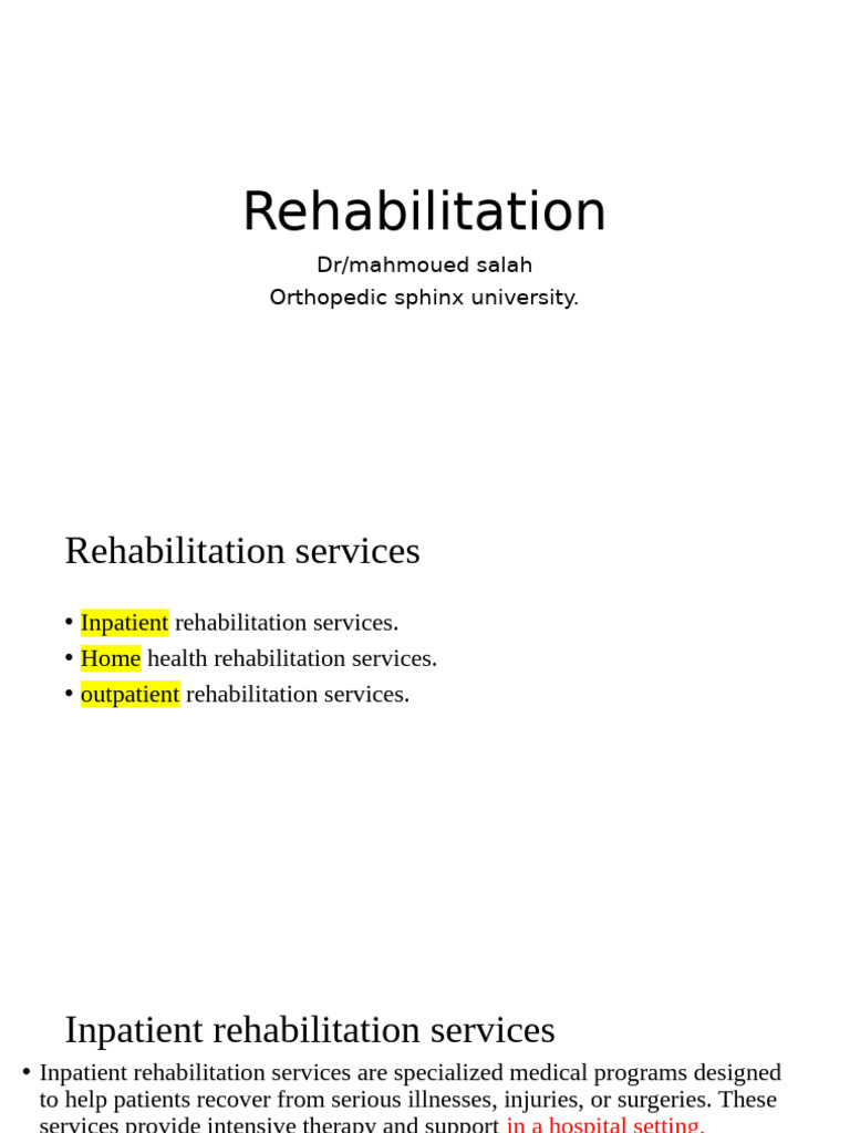 Rehabilitation 4 (1) | PDF | Physical Therapy | Physical Medicine And ...