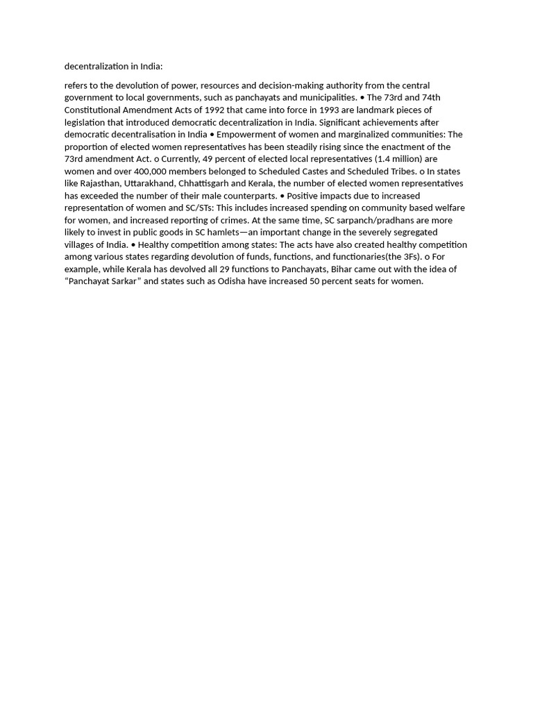 Decentralization In India 2 PDF