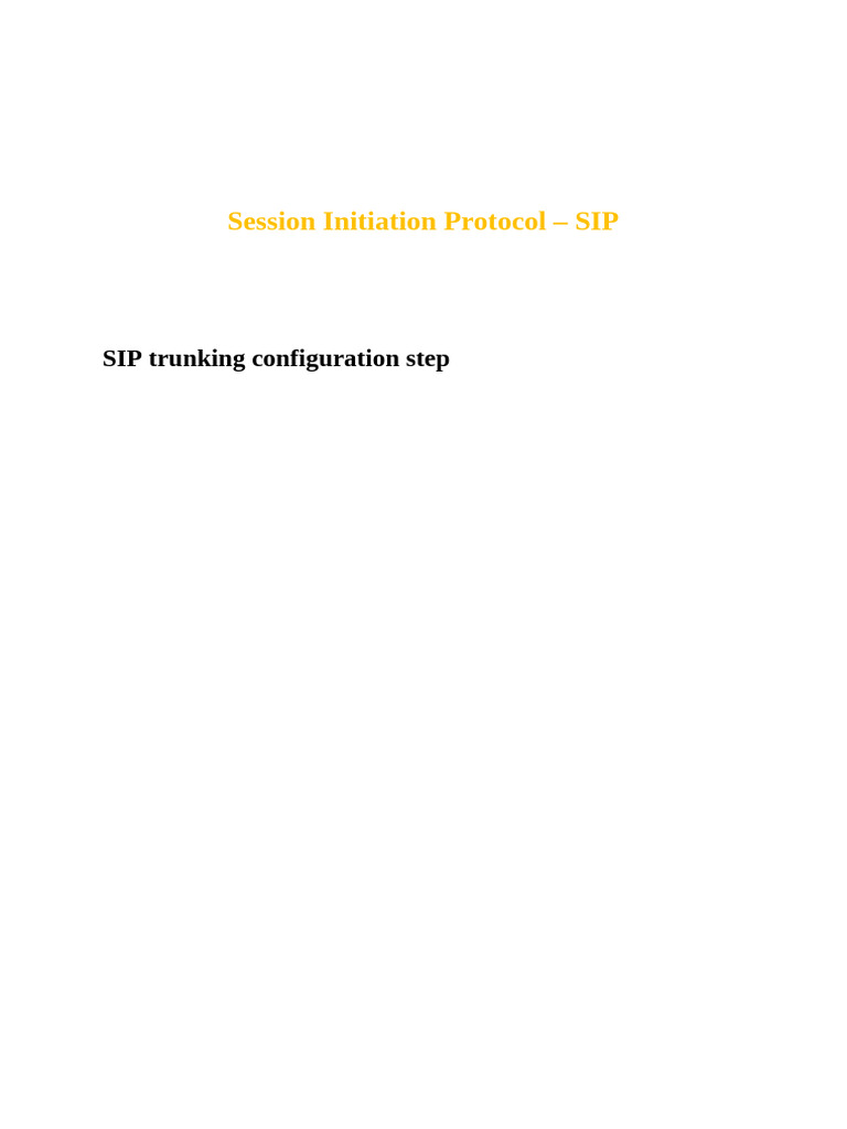 SIP Trunking Configuration Guide | PDF | Session Initiation Protocol ...