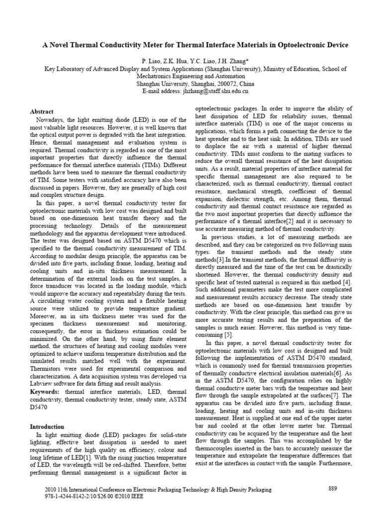 Novel Thermal Conductivity Meter Design | PDF | Light Emitting Diode ...